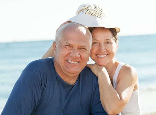 Smiling elder couple